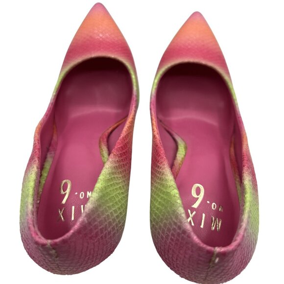 Mix No.6 Danyah 8M Rainbow Island Fruits Ombre Stiletto Heels Snake Texture Shoe - Picture 5 of 15